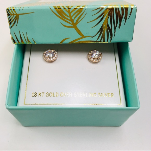 18k rose gold halo diamond stud earrings 1.25 ct - Picture 7 of 8